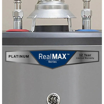 GE RealMAX Atmospheric Platinum Model 40 Gallon Capacity 34,500 BTU Heating Input Short Liquid Propane Water Heater