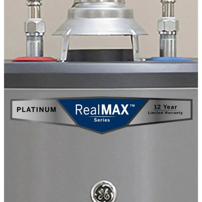 GE RealMAX Atmospheric Platinum Model 40 Gallon Capacity 34,500 BTU Heating Input Short Liquid Propane Water Heater