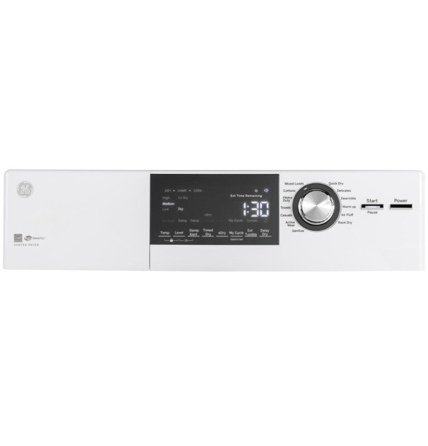 GE Appliances  24" 4.3 Cu.Ft. Front Load Vented Electric Dryer with Stainless Steel Basket White - GFD14ESSNWW