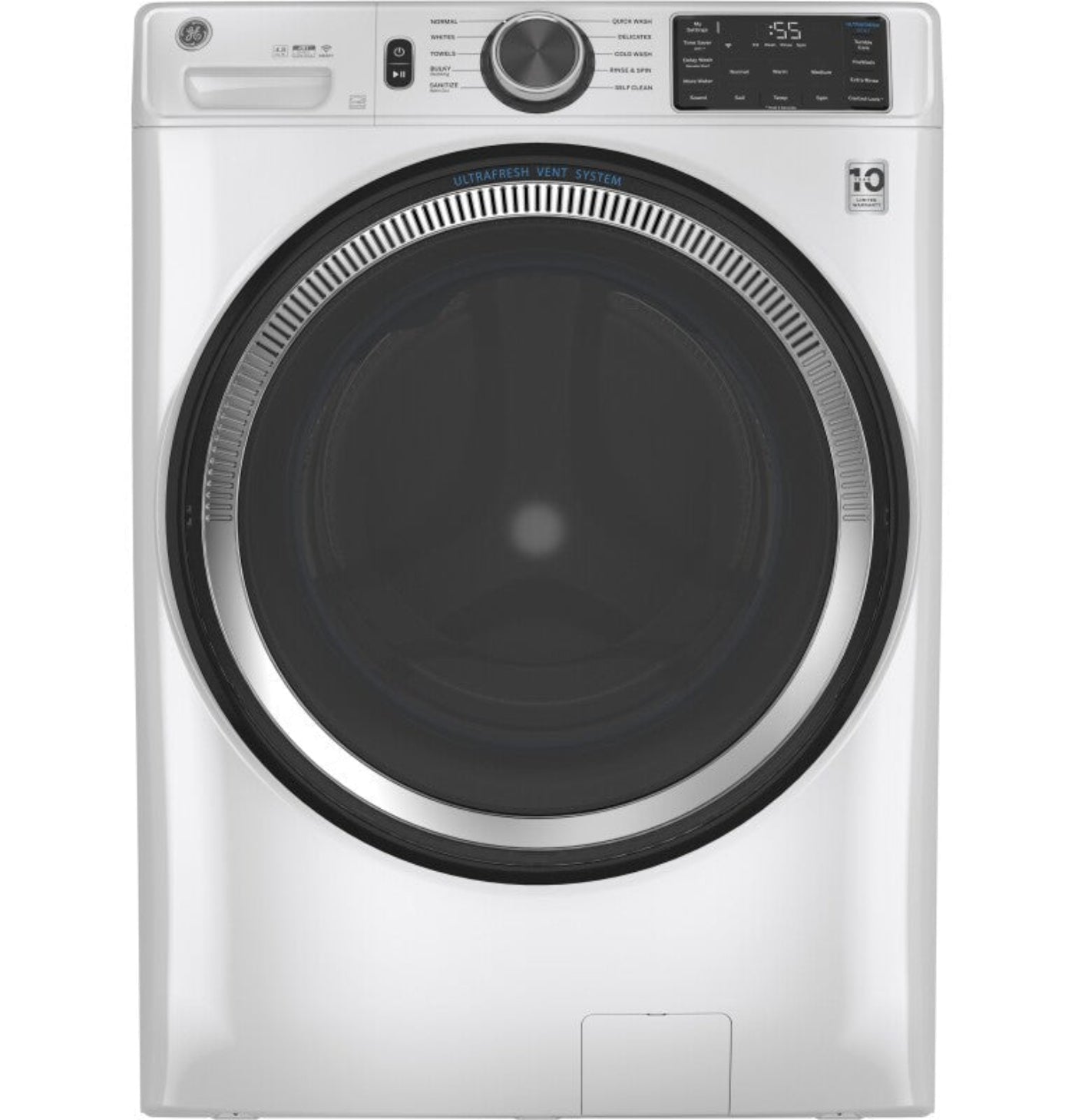 GE Appliances  4.8 cu. ft. Capacity Smart Front Load Washer with UltraFresh Vent System with OdorBlock and Sanitize w/Oxi White - GFW550SSNWW