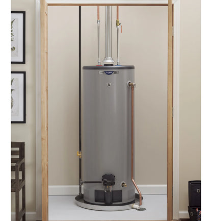 GE Appliances RealMAX Premium 40-Gallon Tall Natural Gas Atmospheric Water Heater Gray - GG40T10BXR