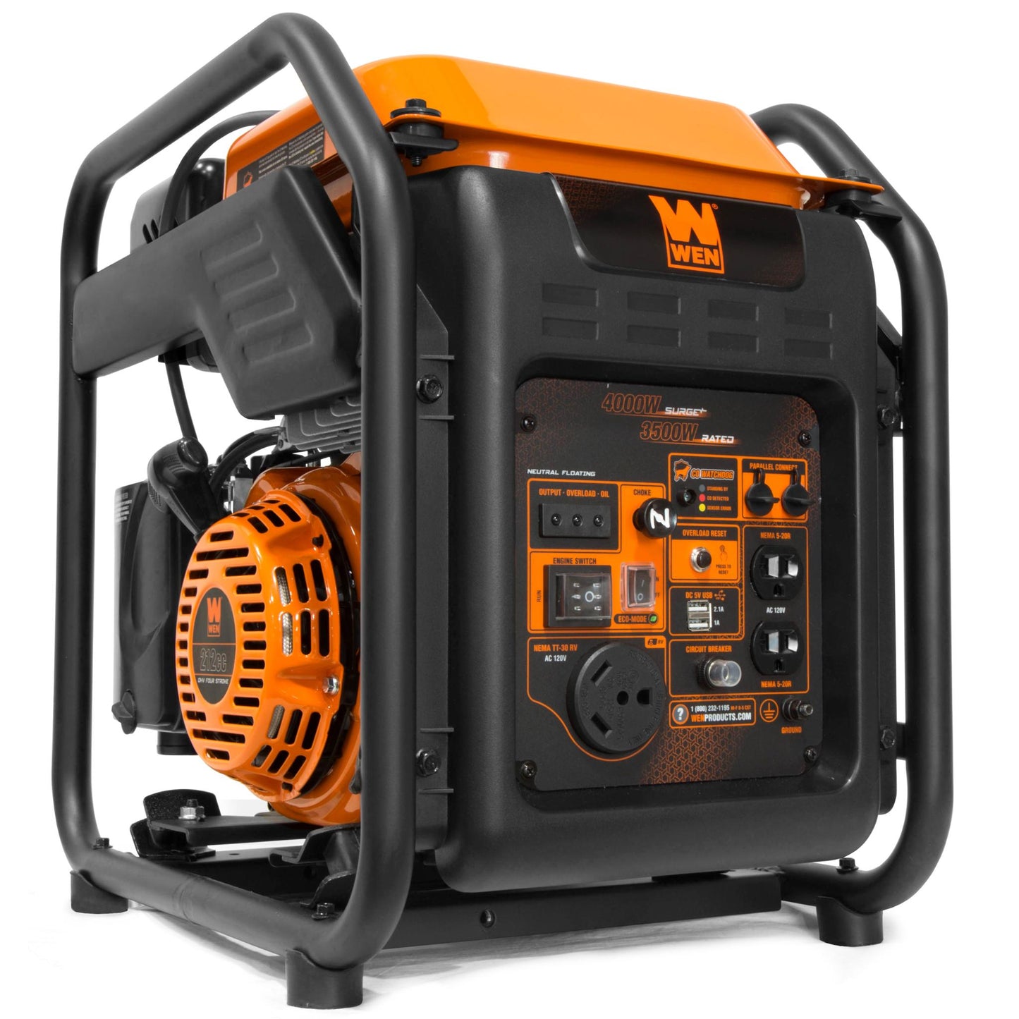 WEN GN400iX RV-Ready 4000-Watt Open Frame Inverter Generator with CO Shutdown Sensor - GN400iX
