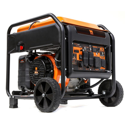 WEN GN625iX 6250-Watt RV and Transfer-Switch-Ready 120V/240V Open Frame Inverter Generator with CO Shutdown Sensor and Wheel Kit - GN625iX