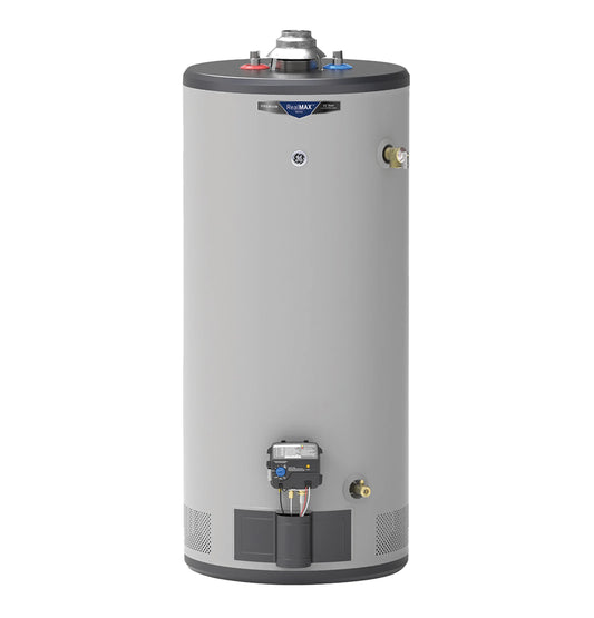 GE Appliances  RealMAX Premium 40-Gallon Short Liquid Propane Atmospheric Water Heater Gray - GP40S10BXR