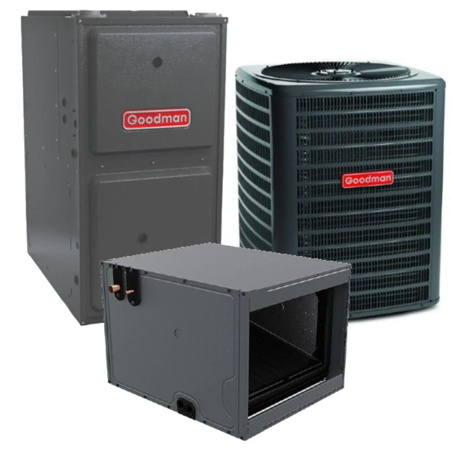 Goodman - 2 Ton/80,000 BTU 96% AFUE Gas Furnace and Air Conditioner System - Horizontal - 14.5 SEER2 - R32 - CHPTA3026C3
