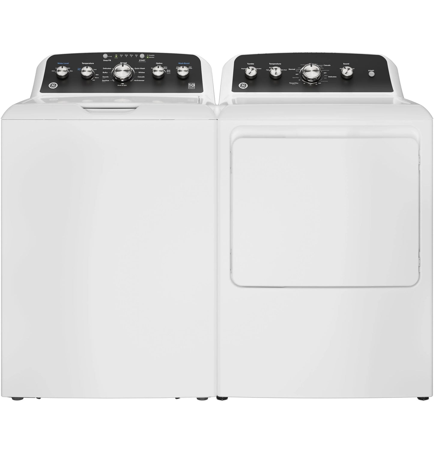 GE Appliances  7.2 cu. ft. Capacity Gas Dryer with Up To 120 ft. Venting and Extended Tumble White with Matte Black Backsplash - GTD48GASWWB