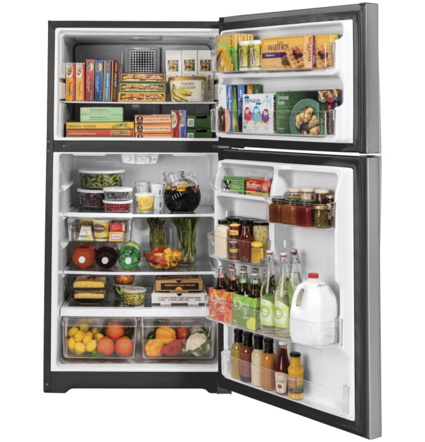 GE Appliances 21.9 Cu. Ft. Top-Stainless Steel - GTE22JSNRSS
