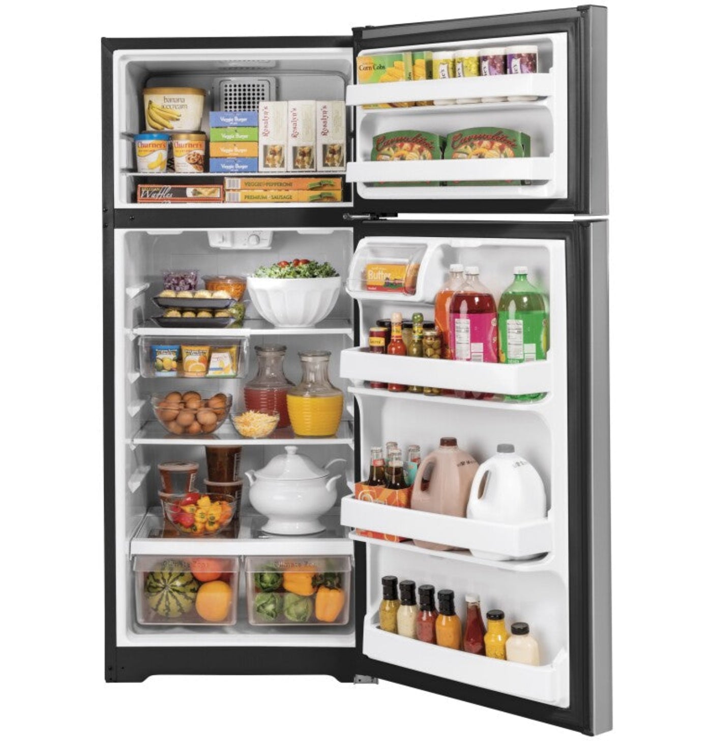GE Appliances 17.5 Cu. Ft. Top-Stainless Steel - GTS18GSNRSS