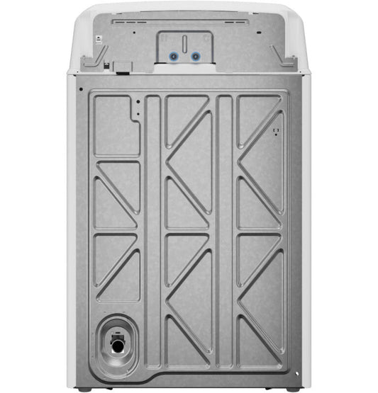 GE Appliances 4.3 cu. ft. Capacity Washer with Stainless Steel Basket, White with Black Stainless Backsplash - GTW525ACWWB