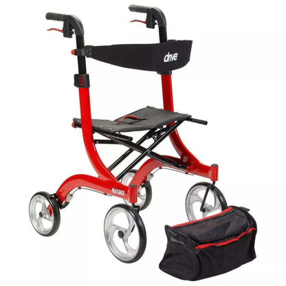 Drive Medical Nitro Euro Style Rollator Rolling Walker - Tall - DM-RTL10266T