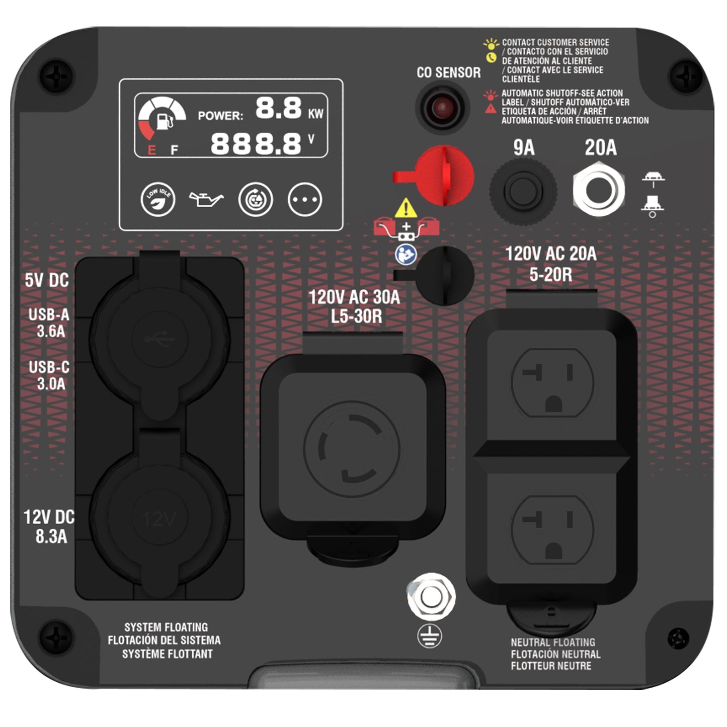 A-iPower 1800W/2300W Generator Dual Fuel Gas Propane Low THD Inverter CO Alert New - GXS2300iD