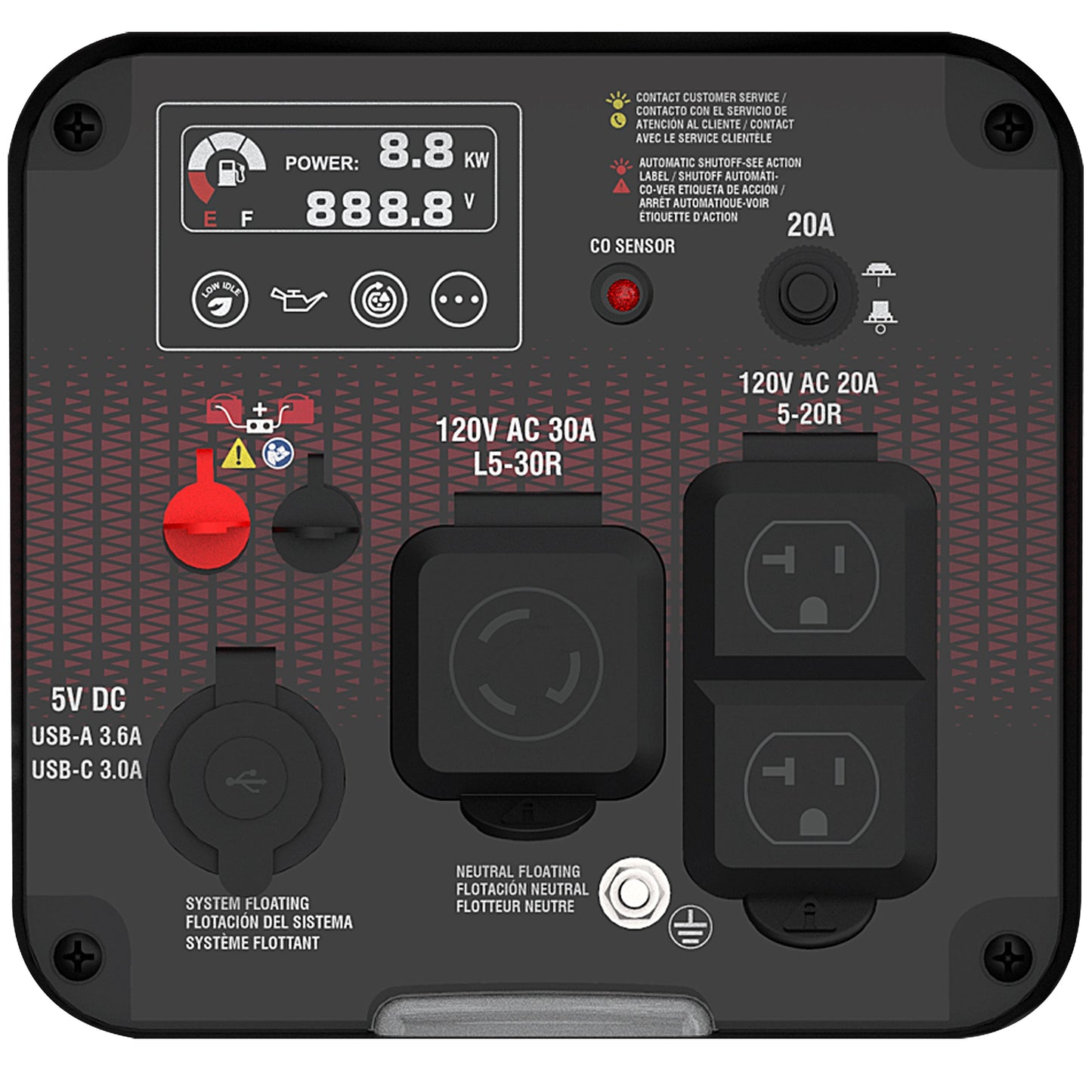 A-iPower 1800W/2300W Generator Gas Low THD Inverter CO Alert New - GXS2301i