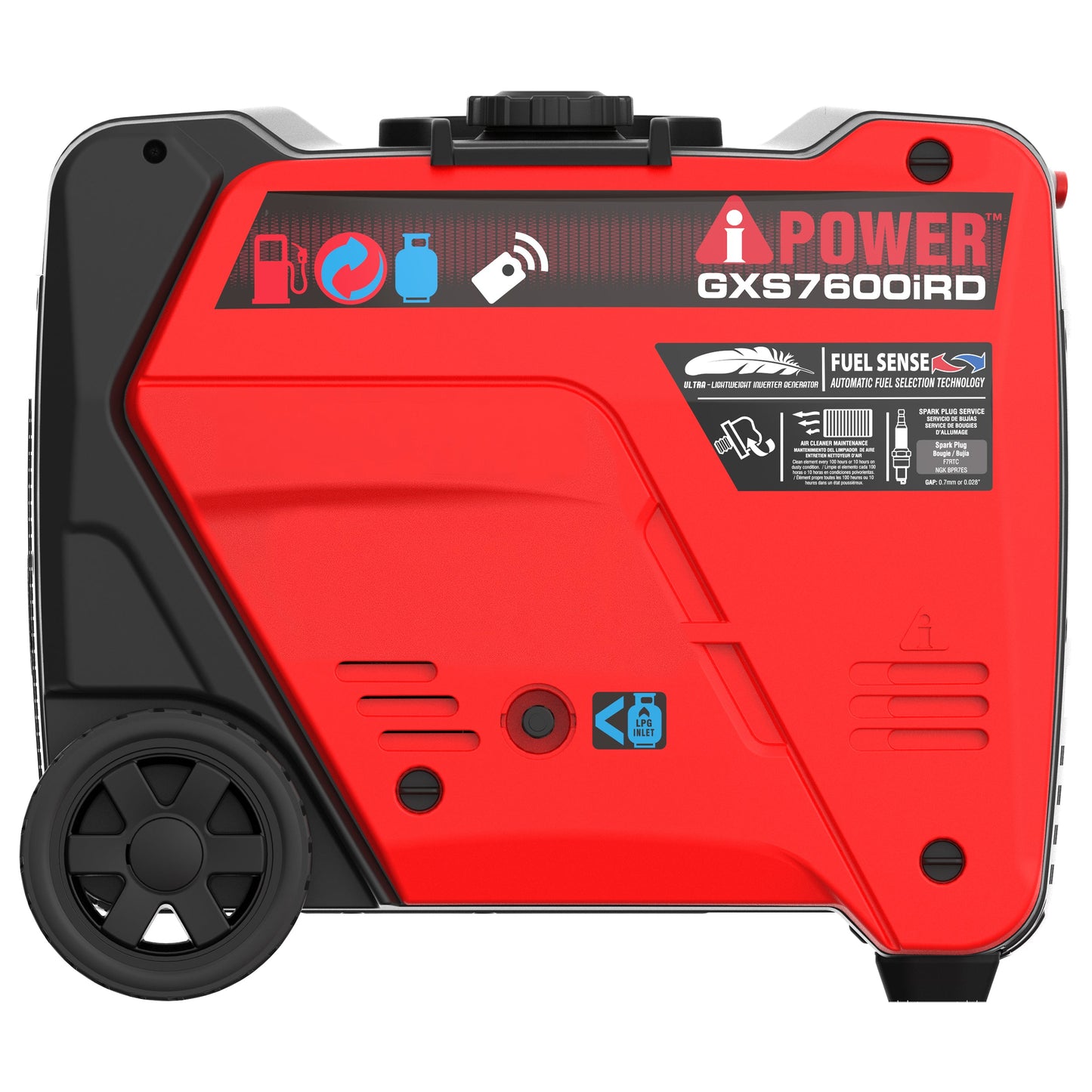 A-iPower 6100W/7600W Generator Dual Fuel Gas Propane Low THD Inverter CO Alert New - GXS7600iRD