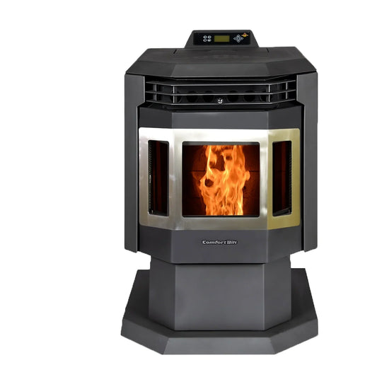 ComfortBilt Pellet Stove with Stainless Steel Trim - HP21-Black-SS