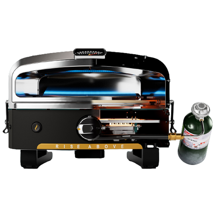 The Versa 16 Outdoor Pizza Oven with small gas tank