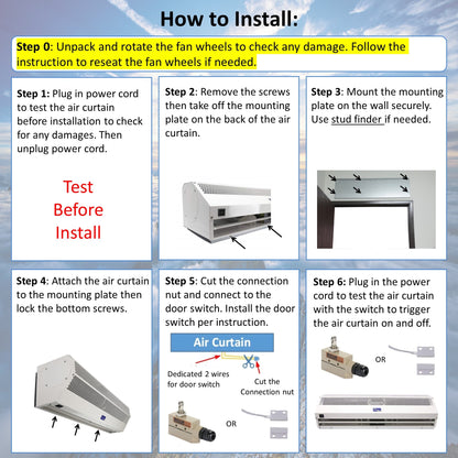 AWOCO  Super Power Air Curtain with Motion Sensor 120V Unheated by Awoco - FM1506-MSD