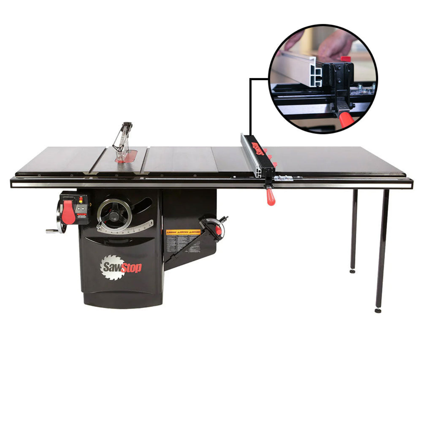 SawStop 5HP, 1ph, 230v Industrial Cabinet Saw w/36" T-Glide Advance Fence, Rails & Extension Table - ICS51230-ATGI36