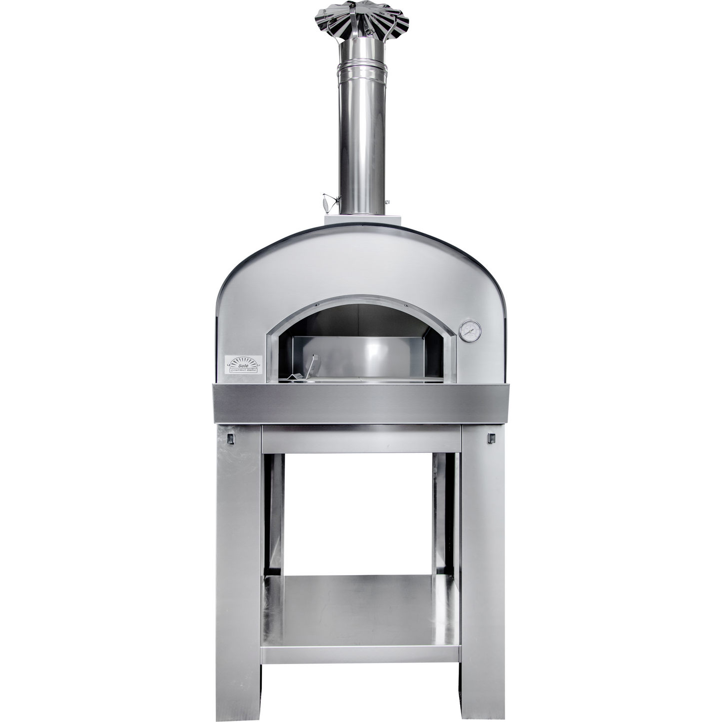 Solé Gourmet 24 Inch Italia Wood Fired Oven with Cart - Front View