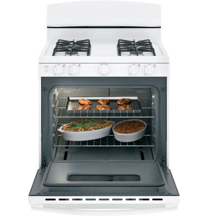 GE Appliances 30" Free-Standing Front Control Gas Range White - JGBS10DEMWW