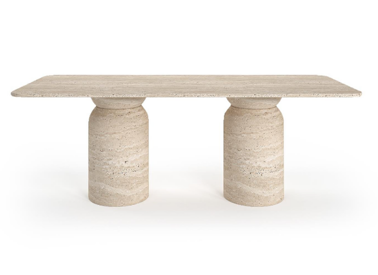 Lovecup  Joyce Travertine Marble Designer Dining Table - JOYCEYEMEKMASASI