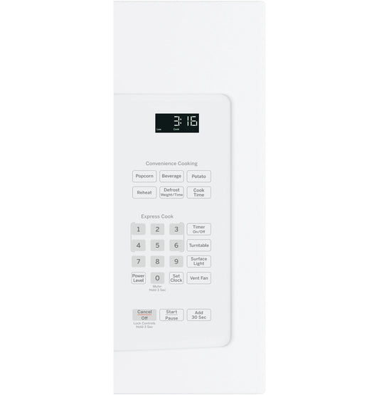 GE Appliances 1.6 Cu. Ft. Over-the-Range Microwave Oven White - JVM3162DJWW