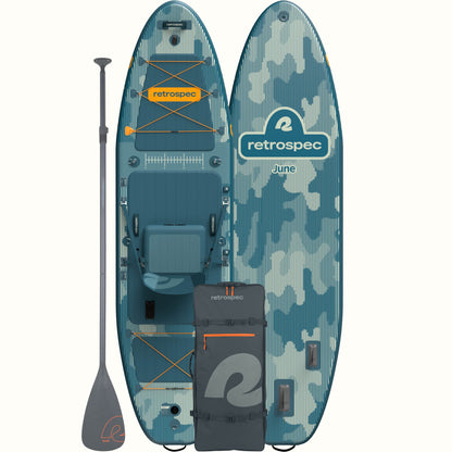 Retrospec June Inflatable Fishing Paddle Board Kayak Hybrid 11’6” - 6632