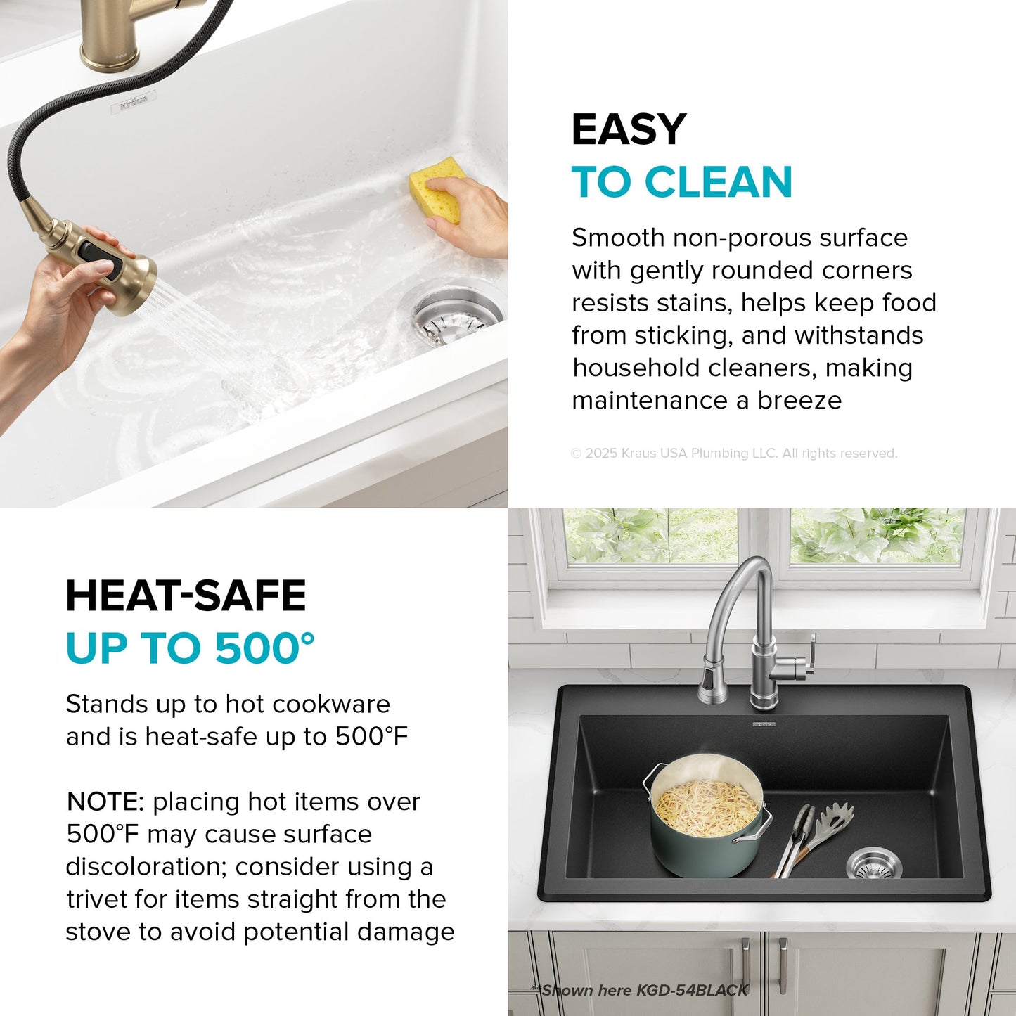KRAUS Forteza 33” Granite Dual Mount White Kitchen Sink - KGD-54WHITE