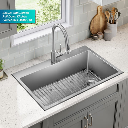KRAUS 33” Topmount Single Bowl Stainless Steel Kitchen Sink - KHT640-33