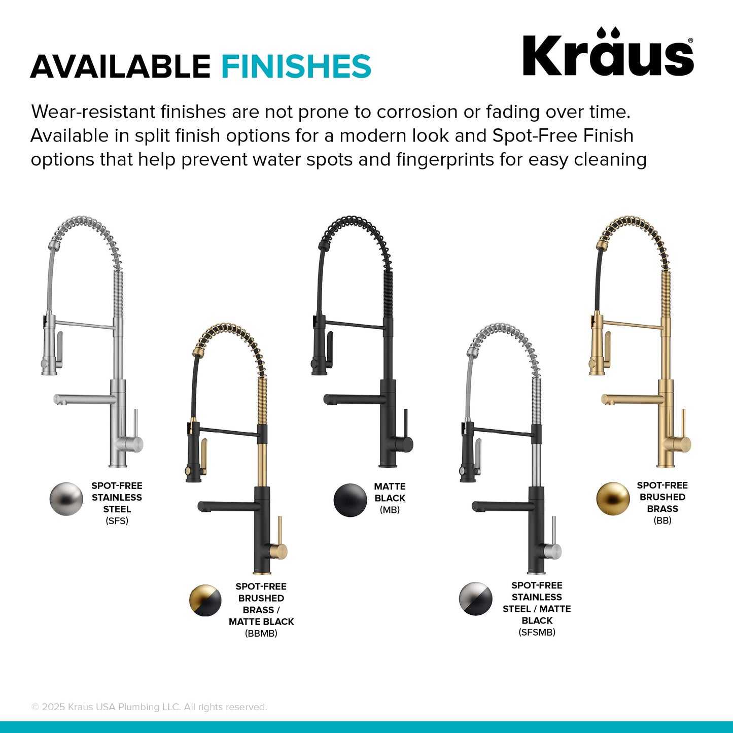 KRAUS Artec Pro 2-Function Single Handle Pull Down Kitchen Faucet in Brushed Brass - KPF-1605BB
