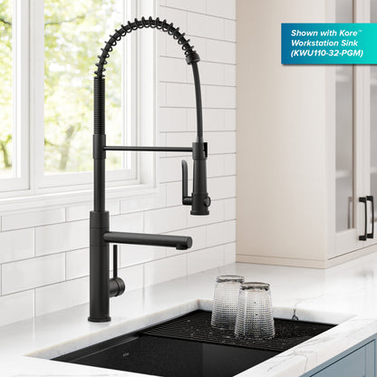 KRAUS Artec Pro 2-Function Single Handle Pull Down Kitchen Faucet in Matte Black