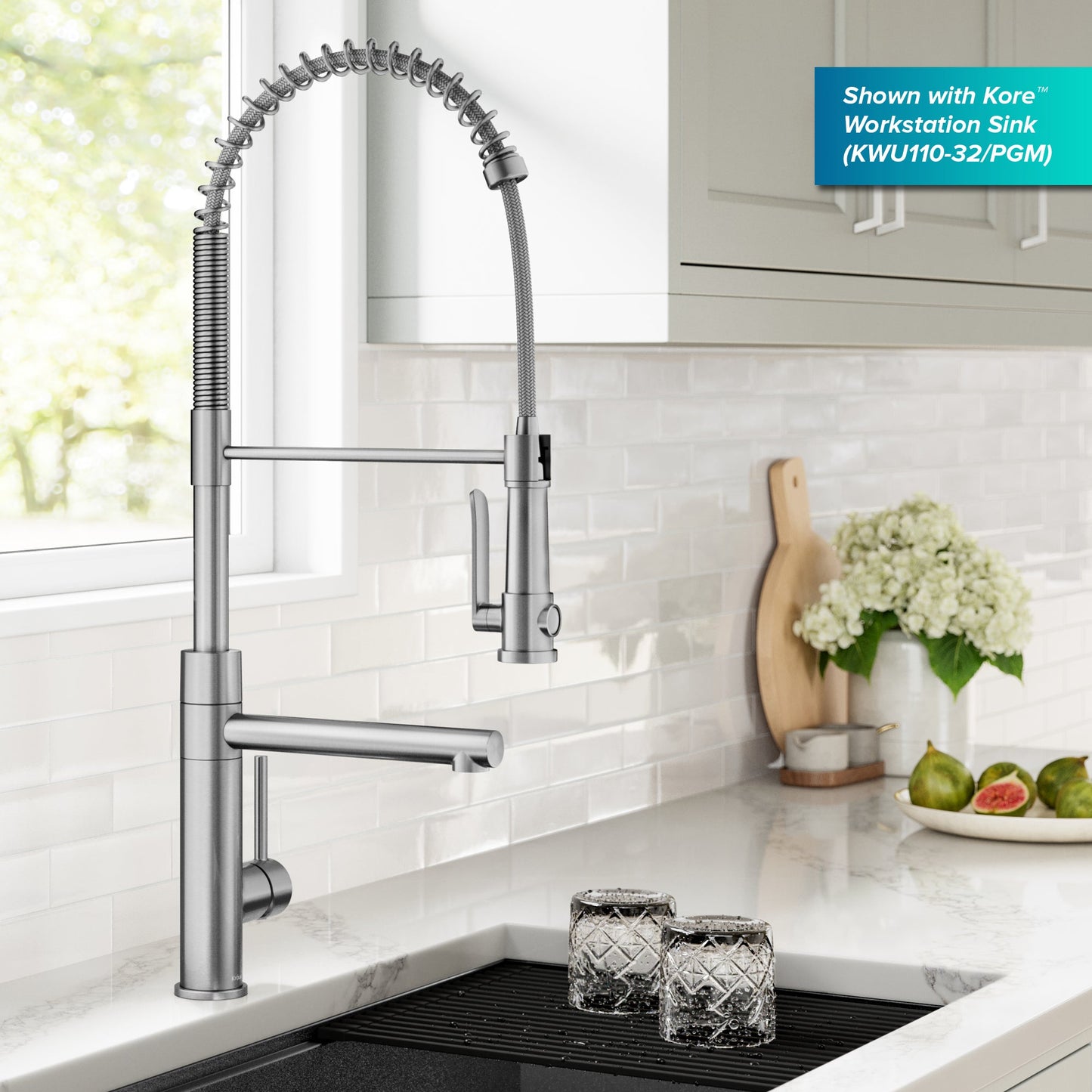 KRAUS Artec Pro 2-Function Single Handle Pull Down Kitchen Faucet in Spot-Free Stainless Steel - KPF-1605SFS