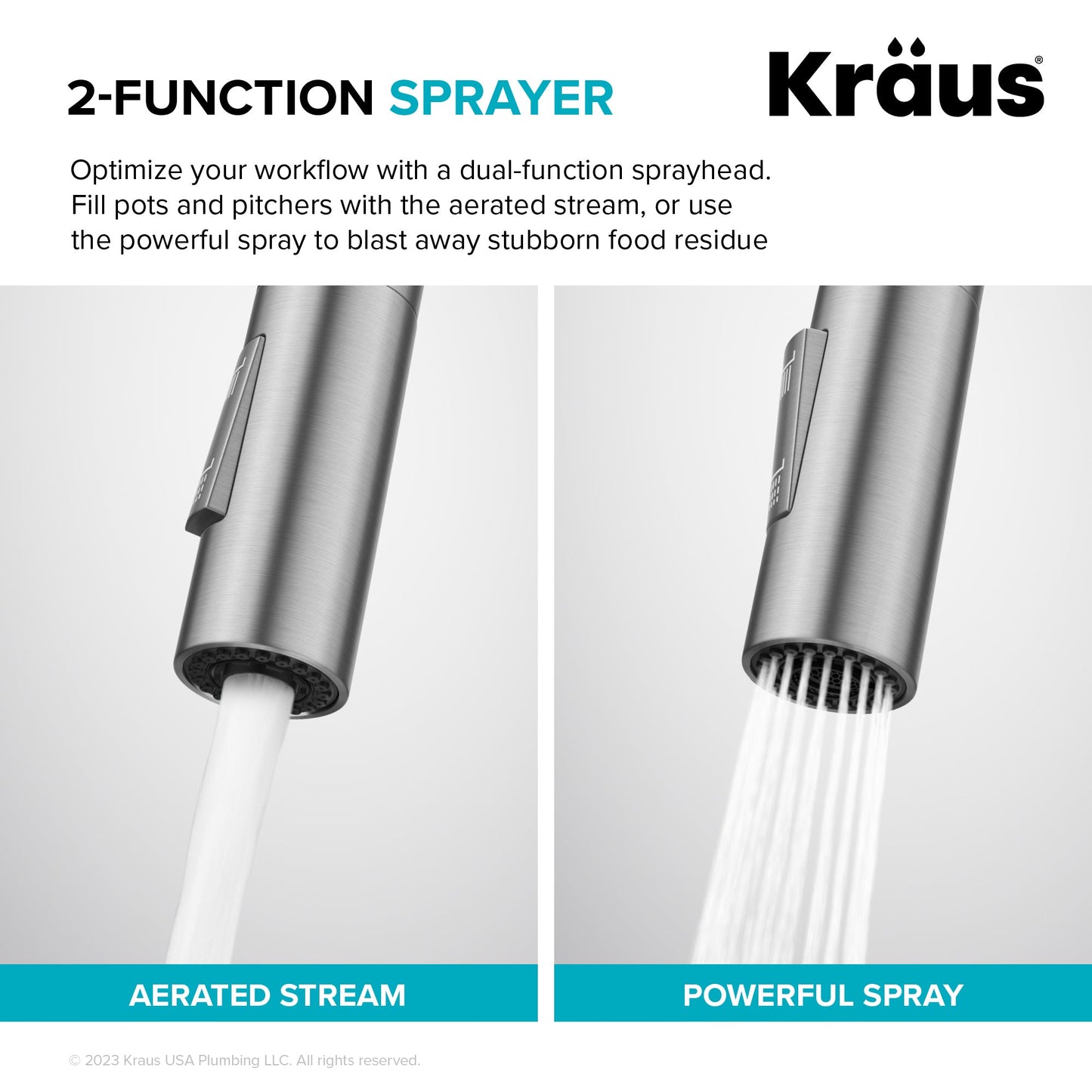 KRAUS Contemporary Bridge Kitchen Faucet with Spray-Head in Matte Black- KPF-3122MB