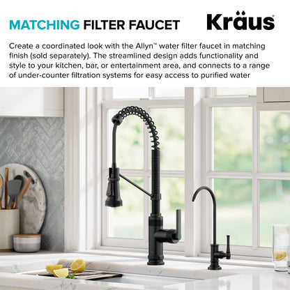 KRAUS Allyn Single Handle Pull Down Kitchen Faucet in Matte Black - KPF-4110MB