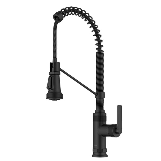 KRAUS Allyn Single Handle Pull Down Kitchen Faucet in Matte Black - KPF-4110MB