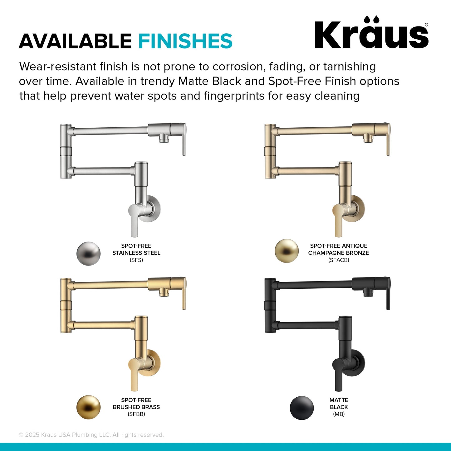 KRAUS Oletto Wall Mount Pot Filler in Antique Champagne Bronze - KPF-5001SFACB