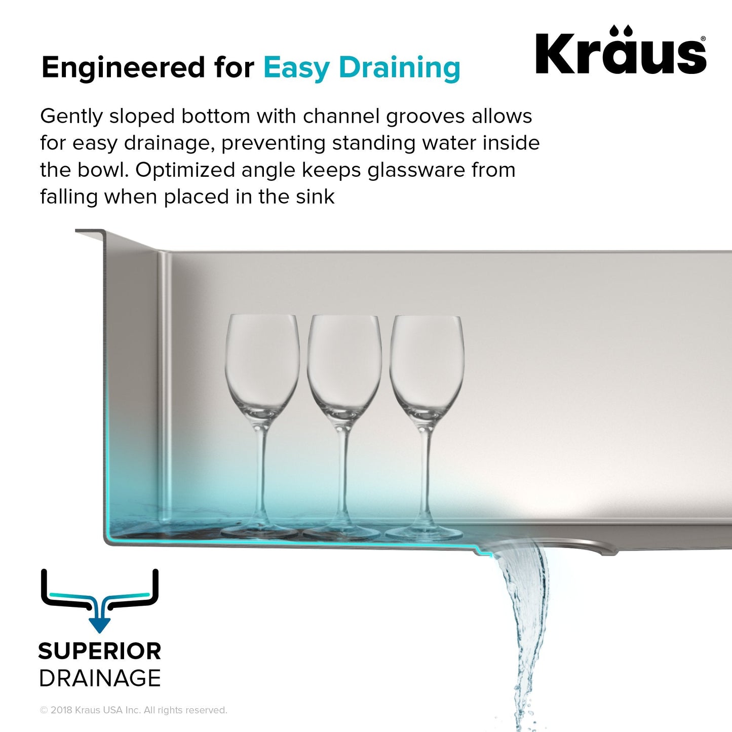 KRAUS 25" 16 Gauge Undermount Single Bowl Stainless Steel Kitchen Sink with Off Center Drain