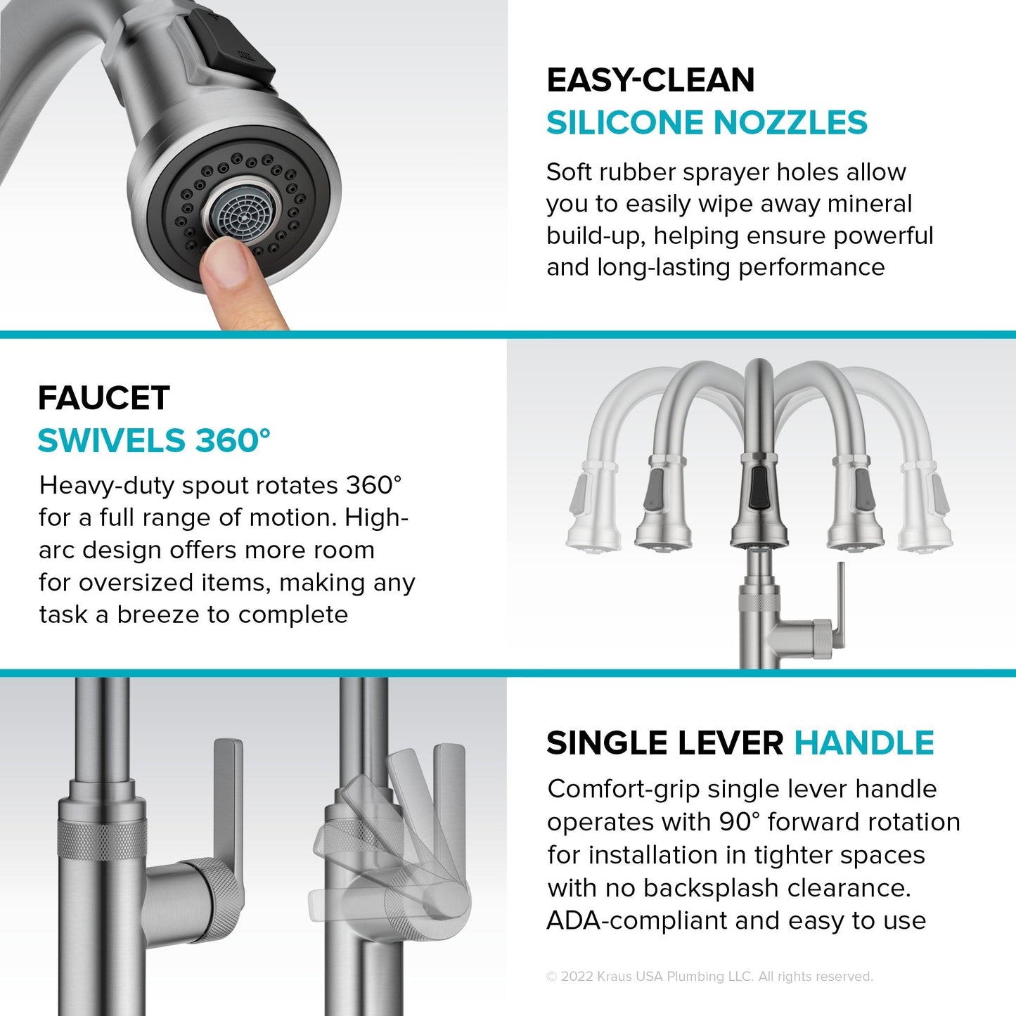 KRAUS Allyn Nut & Bolt Diamond Cut Kitchen Faucet in Antique Champagne Bronze - KPF-4102SFACB