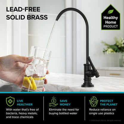 KRAUS Allyn Transitional Bridge Kitchen Faucet & Water Filter Faucet in Matte Black