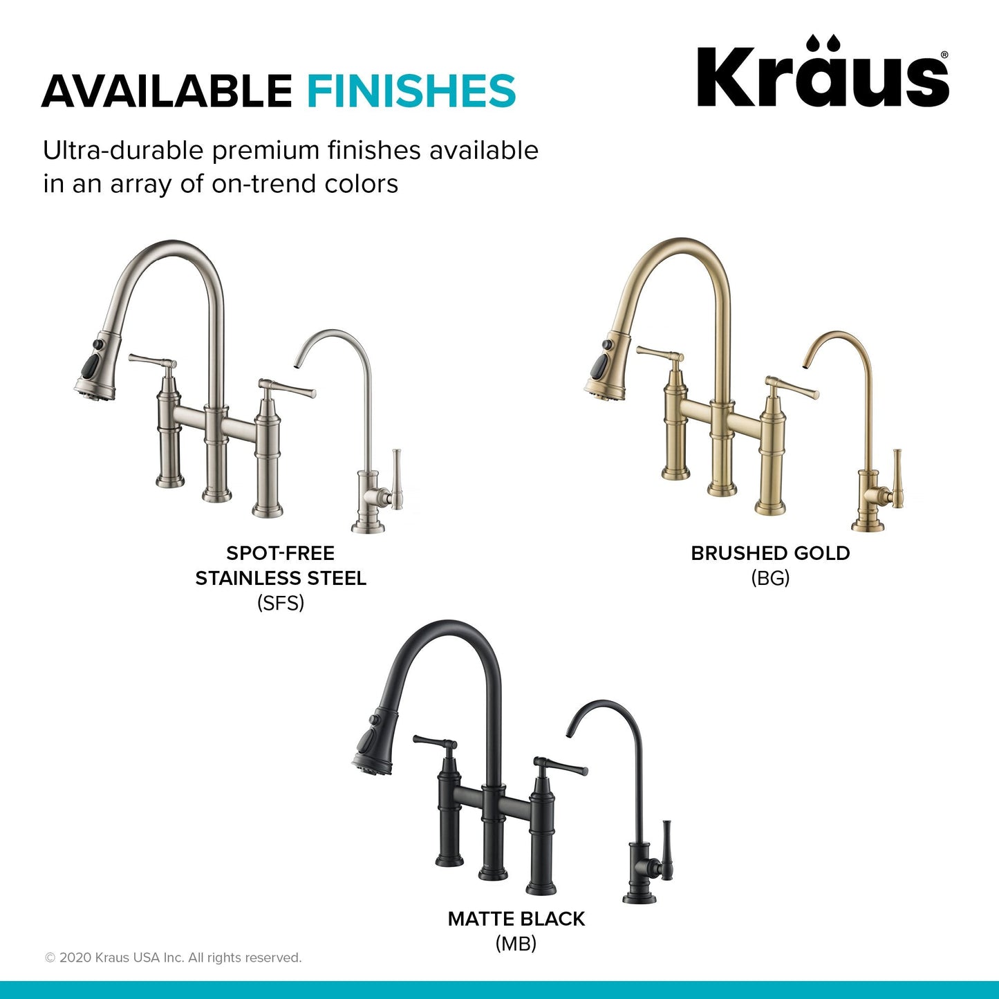 KRAUS Allyn Transitional Bridge Kitchen Faucet & Water Filter Faucet in Matte Black
