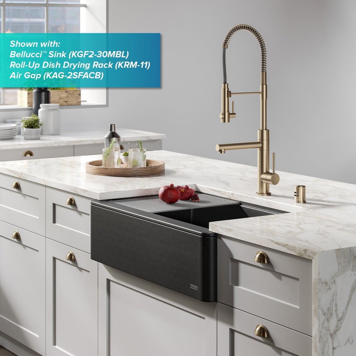KRAUS Artec Pro 2-Function Commercial Style Pre-Rinse Kitchen Faucet in Spot Free Antique Champagne Bronze - KPF-1603SFACB