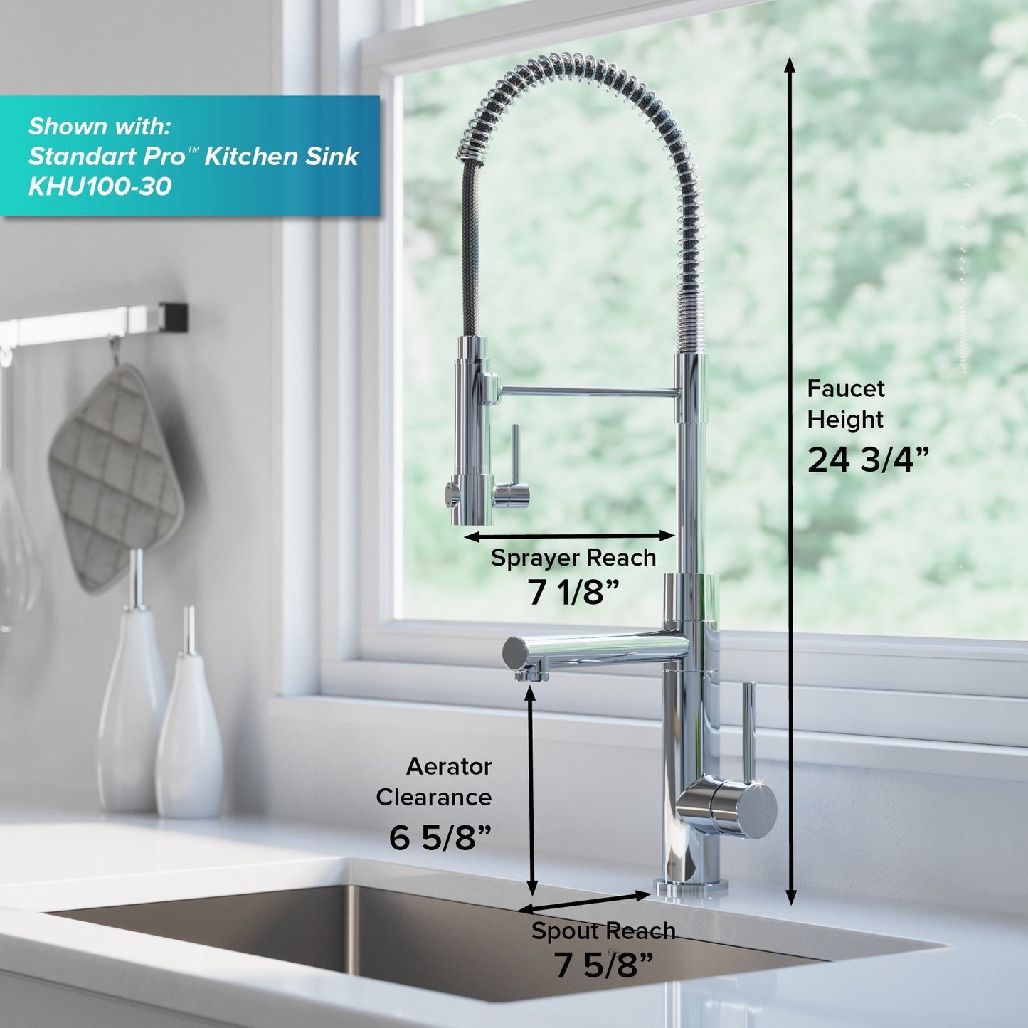 KRAUS Artec Pro 2-Function Commercial Style Pre-Rinse Kitchen Faucet in Spot Free Antique Champagne Bronze - KPF-1603SFACB