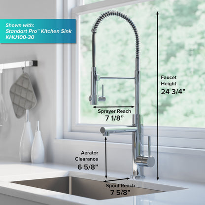 KRAUS Artec Pro 2-Function Commercial Style Pre-Rinse Kitchen Faucet in Spot Free Antique Champagne Bronze - KPF-1603SFACB