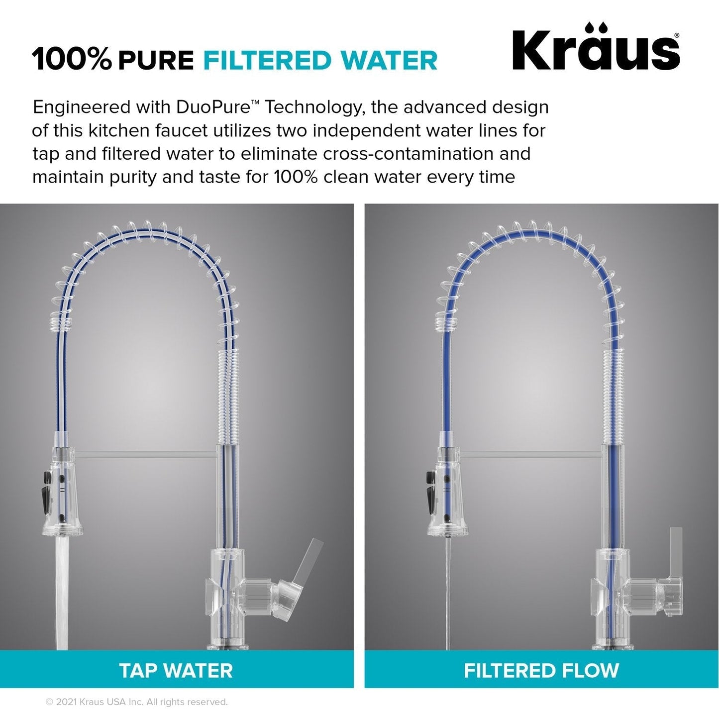 KRAUS Britt Commercial Style Kitchen Faucet with Integrated Water Filter Spout in Spot Free Stainless Steel - KFF-1691SFS