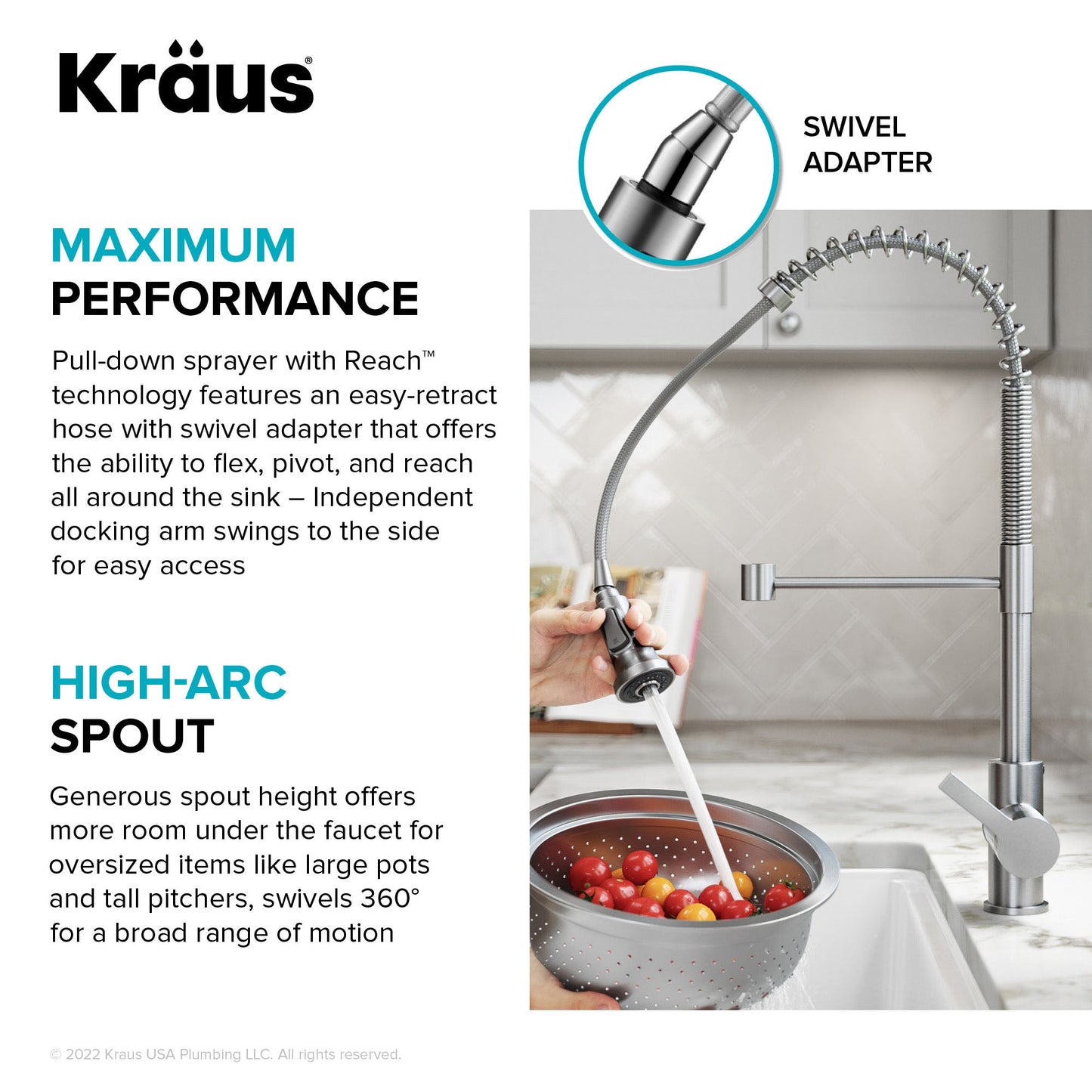 KRAUS Britt Touchless Pull-Down Single Handle Faucet in Spot Free Stainless Steel - KSF-1691SFS