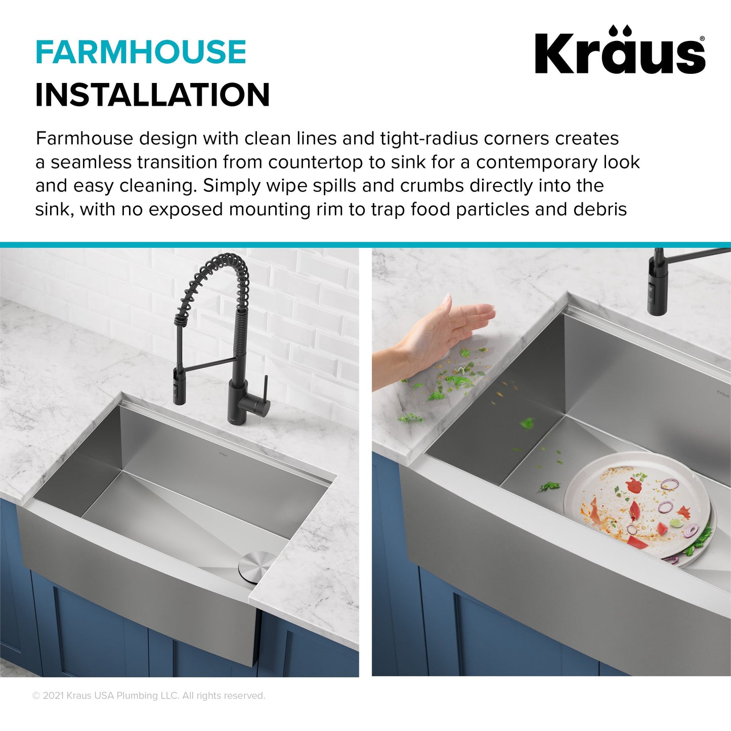 KRAUS Kore 24" Apron Front Workstation 16 Gauge Stainless Steel Single Bowl Kitchen Sink with Accessories