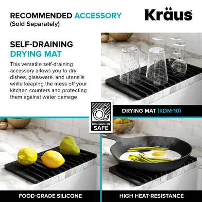 KRAUS Kore 28" Undermount Workstation 16 Gauge Stainless Steel Single Bowl Kitchen Sink with Accessories - KWU110-28