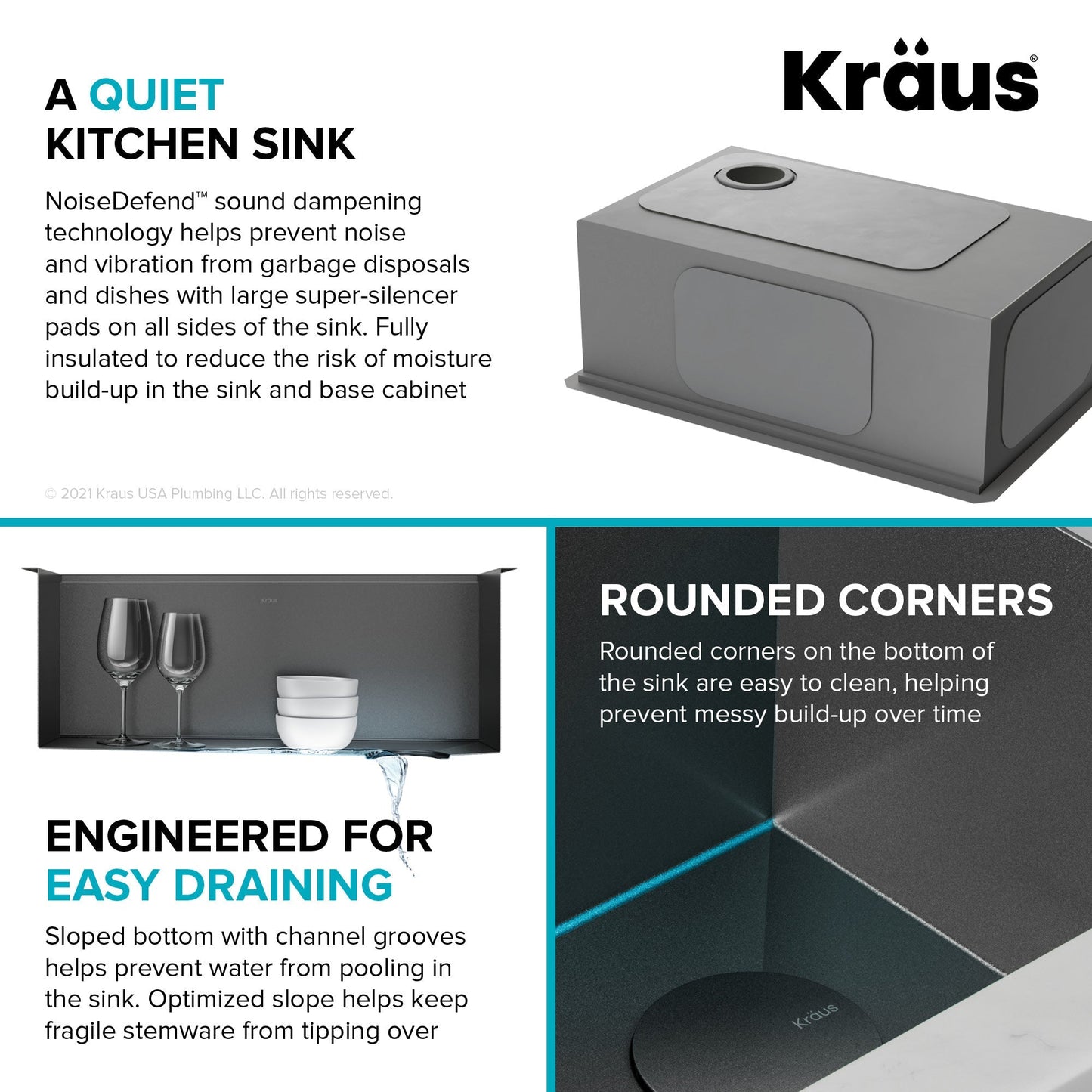 KRAUS Kore Workstation 17" Undermount 16 Gauge Bar or Prep Sink in PVD Gunmetal - KWU1101-17-PGM