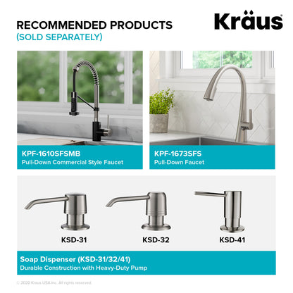 KRAUS Kore Workstation 17" Undermount 16 Gauge Single Bowl Stainless Steel Bar Sink with Accessories - KWU111-17