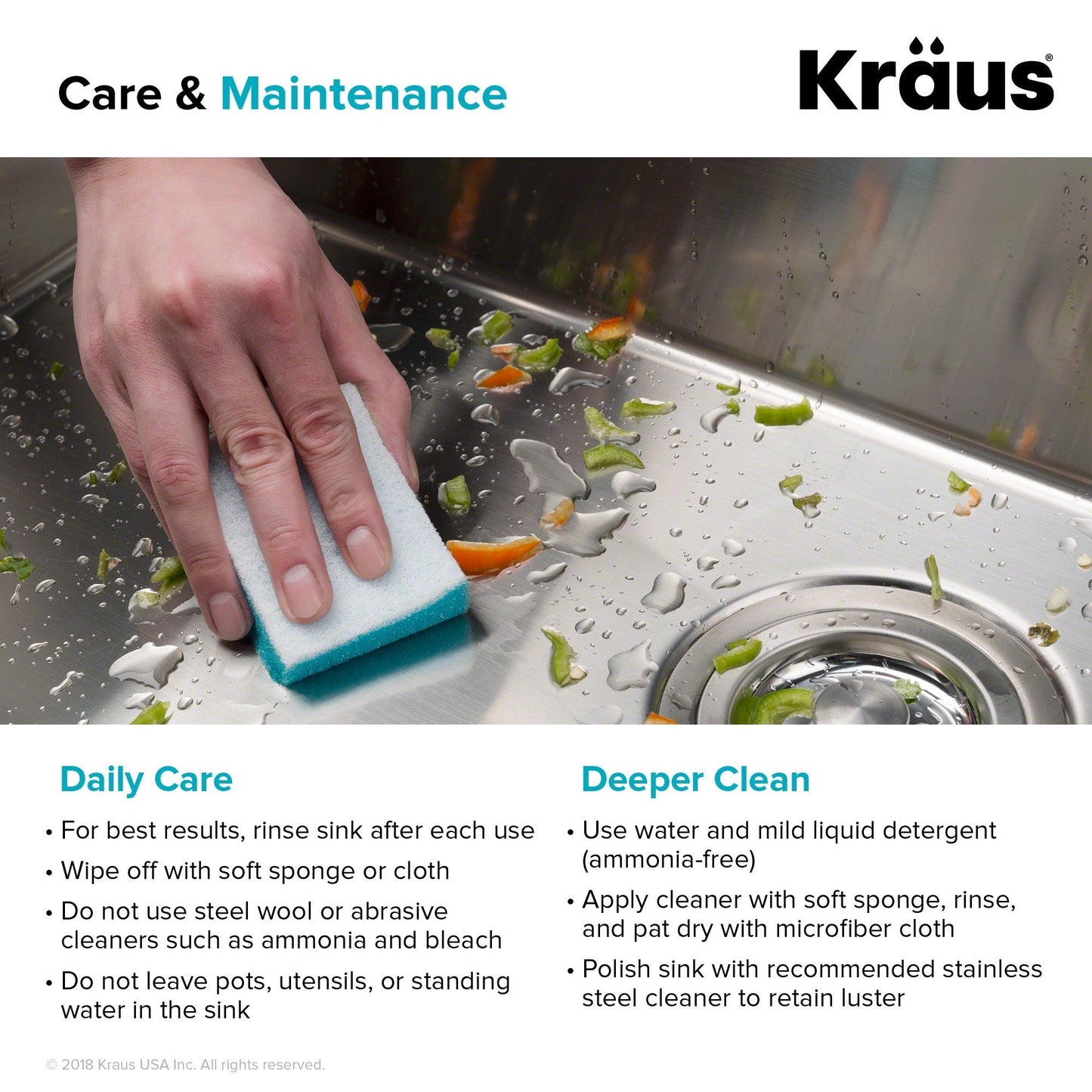 KRAUS 28" Undermount 16 Gauge Single Bowl Stainless Steel Small Radius Kitchen Sink - KHU100-28