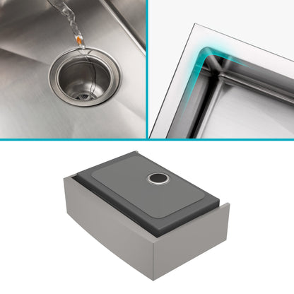 KRAUS Standart PRO 30" 16 Gauge Single Bowl Stainless Steel Farmhouse Kitchen Sink - KHF200-30
